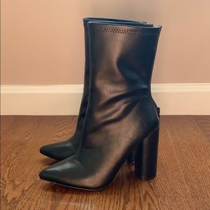 Faux leather sock boots